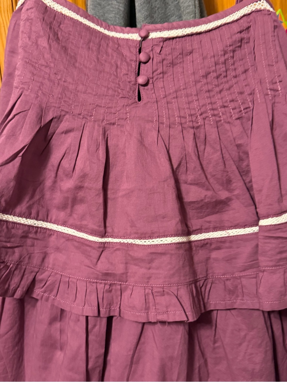 Mauve Ruffle Off-Shoulder Midi Dress - Picture 6 of 7